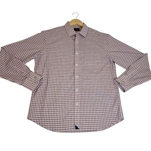 UNTUCKit Wrinkle-Free Red White & Blue Mclaren Shirt, 100% Cotton, Mens Size M